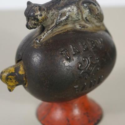 1880's MECHANICAL ANERICANA TOY BANK "TABBY BANK"