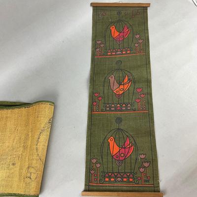 527 Vintage Bahler Linen Tapestry Wall Hangings