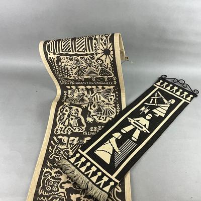 528 Mid Century Handprinted and Hand Woven Swedish Lyrics by Gustaf Fröding-Inger Wallon Olsson Design