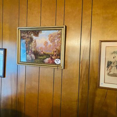 Lot 11: Living Room Chairs, Asian Room Divider, Art & More
