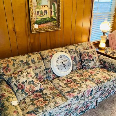 Lot 12: Couch, Secretary, Art & More