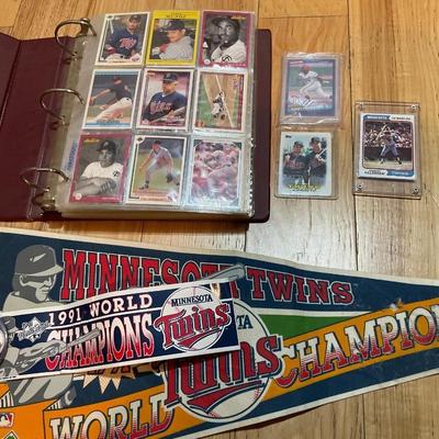 Twins baseball card book with pendant
