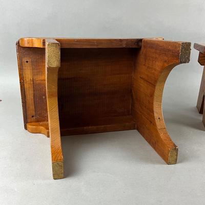 533 Two Vintage Oak / Pine Step Stools