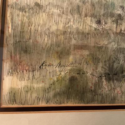 539 Framed Barnscene Artwork Signed Karen Meyer