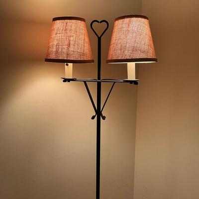 564 Wrought Iron Heart Double Floor Lamp