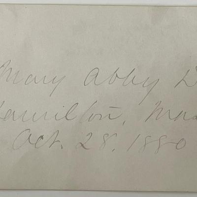 Author Mary A. Dodge autograph note