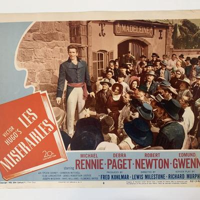 Les Misérables original 1952 vintage lobby card