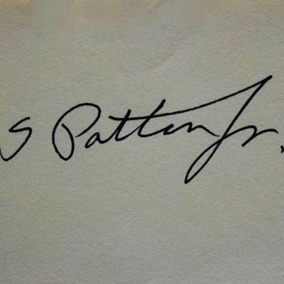 George S Patton Jr. signed slip