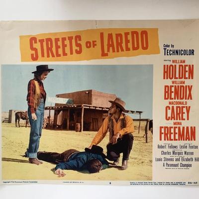 Streets of Laredo original 1956R vintage lobby card