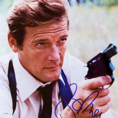Roger Moore signed promo photo 