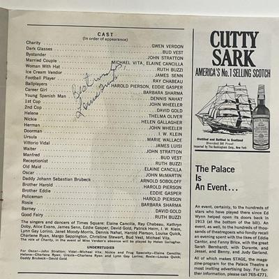 Louise Quick signed Palace Theatre program 