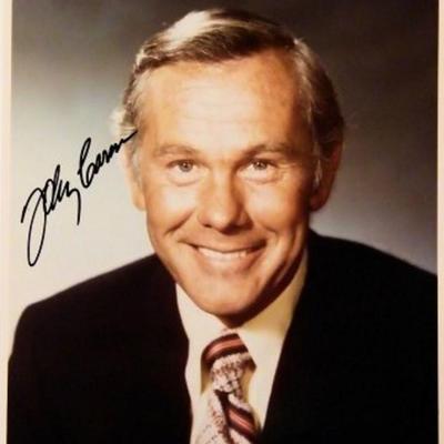 Johnny Carson signed portrait photo 