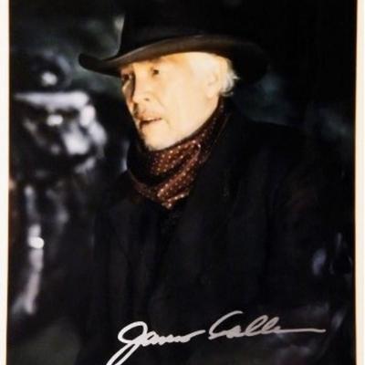 James Coburn signed portrait photo 