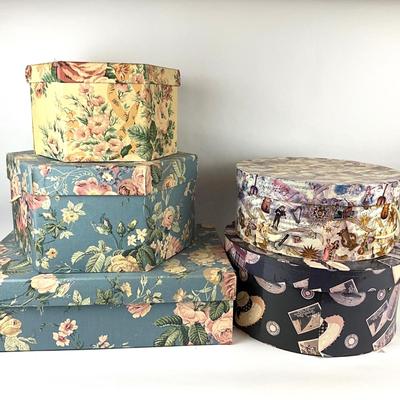578 Lot of Hat Boxes and Storage Boxes