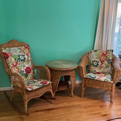 602 Three Piece Wicker Set with Cushions