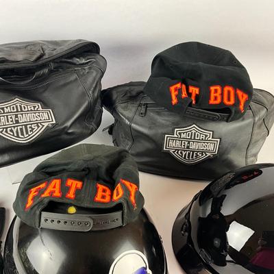 624 Lot of Two Helmets AFX and Harley Davidson with Bags