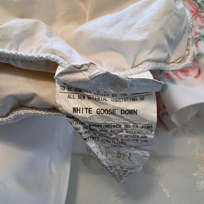 635 Vintage LAURA ASHLEY Bedding with White Goose Down Twin Comforter