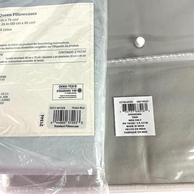 637 New NESTWELL Twin Pillowcases and Duvet Cover