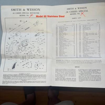 655 (“UPDATE-11-9-24”) Smith and Wesson-CHIEFS SPECIAL REVOLVER MODEL No. 60 with leather Holster PLEASE READ NOTES BELOW!