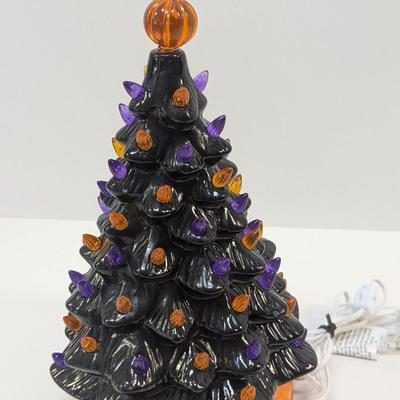 Halloween Light-Up Ceramic Tree