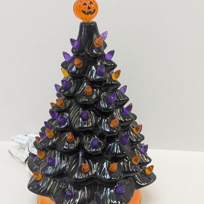 Halloween Light-Up Ceramic Tree