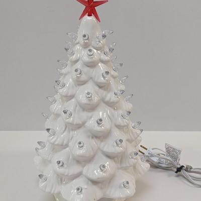 White Ceramic Light-Up Christmas Tree