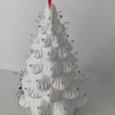 White Ceramic Light-Up Christmas Tree