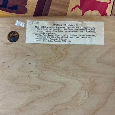 656 Lot of Vintage Mid Century Modern Ekman Bohus Marquetry Wood Inlay Art Sweden