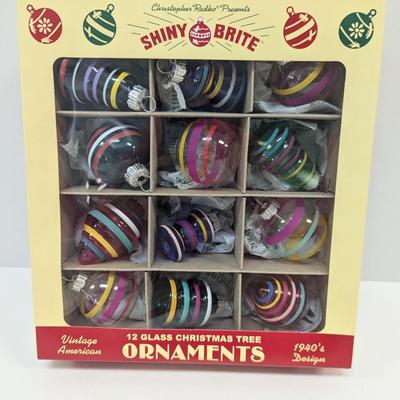 1940's Design Vintage Inspired Recreations Shiny Brite Christmas Ornaments