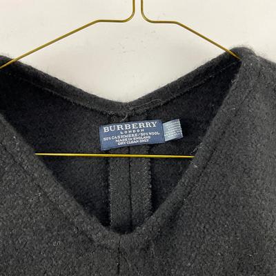 663 Burberry Solid Black Wool & Cashmere Poncho