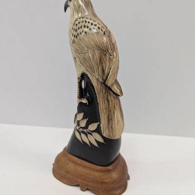 Buffalo Horn Hand Carved Hawk