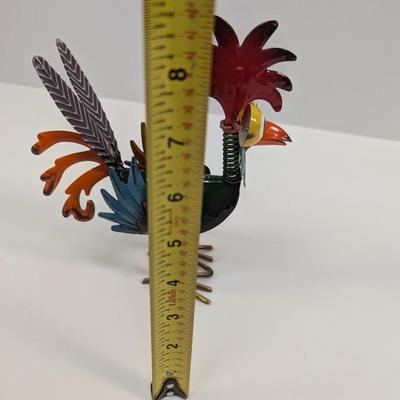 Whimsical Metal Glossy Rooster Decor