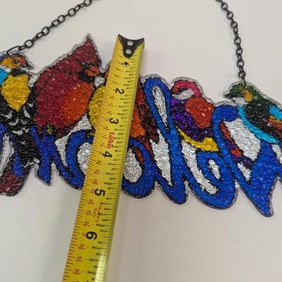 Stained Glass Window Hanging Mandala Bird Sun Catcher
