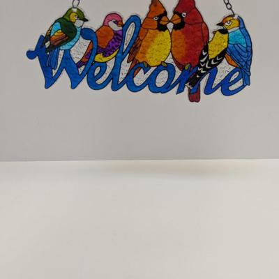 Stained Glass Window Hanging Mandala Bird Sun Catcher