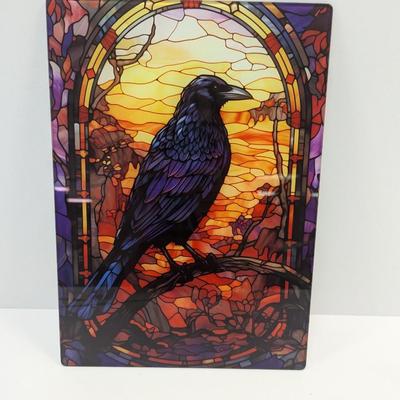 Tempered Glass Crow Wall Art