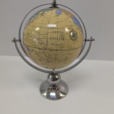 World Globe With Metal Frame