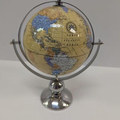 World Globe With Metal Frame
