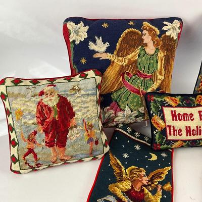 686 Set of Needlepoint Pillows and Stockings