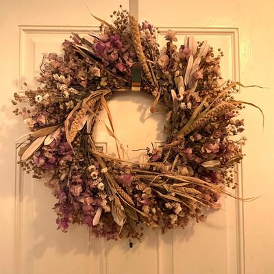 691 Pair of Dried Floral Wreaths from White Flower Farm
