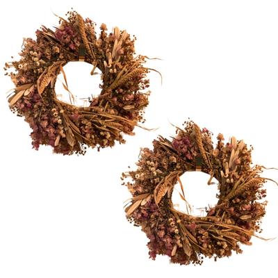 691 Pair of Dried Floral Wreaths from White Flower Farm