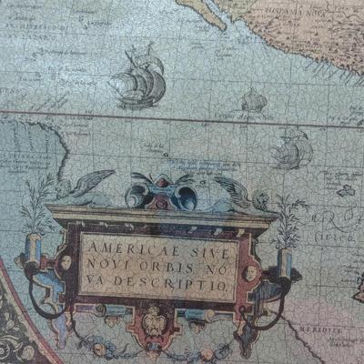 The Ortelius "Theatrum Orbis Terrarum" Map "New Description Of America Or The New World" Color Foil-etched Map