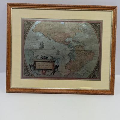 The Ortelius "Theatrum Orbis Terrarum" Map "New Description Of America Or The New World" Color Foil-etched Map