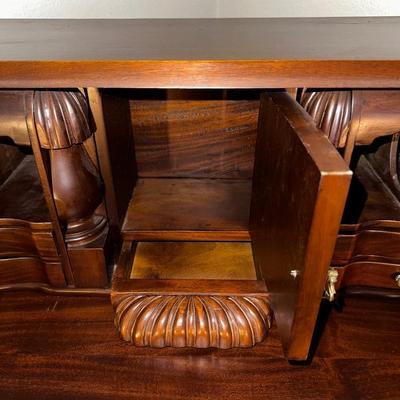 PETITE SECRETARY DESK W/DROP DOWN FRONT AND STUNNING INTERIOR