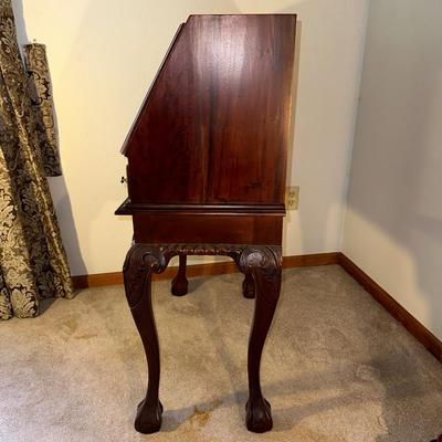 PETITE SECRETARY DESK W/DROP DOWN FRONT AND STUNNING INTERIOR
