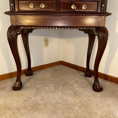 PETITE SECRETARY DESK W/DROP DOWN FRONT AND STUNNING INTERIOR