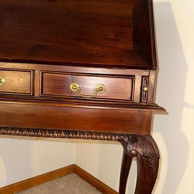 PETITE SECRETARY DESK W/DROP DOWN FRONT AND STUNNING INTERIOR