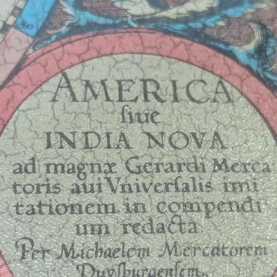 Mercator's Famous World Map Reproduced In Color Foil-Etch