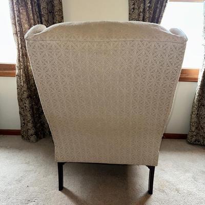 UPHOLSTERED LOUNGE CHAIR WITH MATCHING OTTOMAN