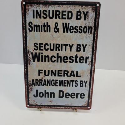 Retro Metal Tin Sign Approx 11 3/4" x 7 3/4"