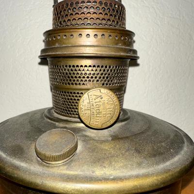 ALADDIN VINTAGE BRASS BASE OIL LAMP